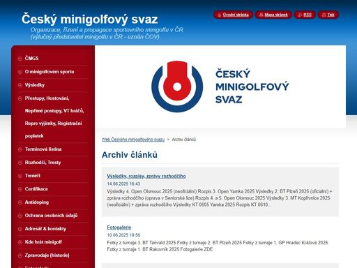 český minigolfový svaz - organizace, řízení a propagace sportovního minigolfu a adventure golfu v české republice