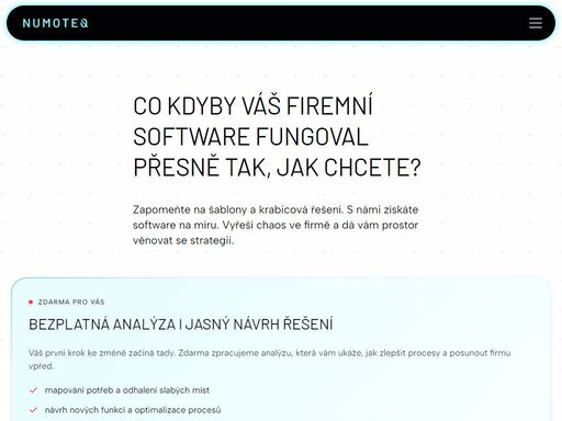 rychlý a přehledný interní systém přesně podle vašich představ. technologické konzultace, optimalizace a automatizace procesů. analýza a návrh řešení zdarma.