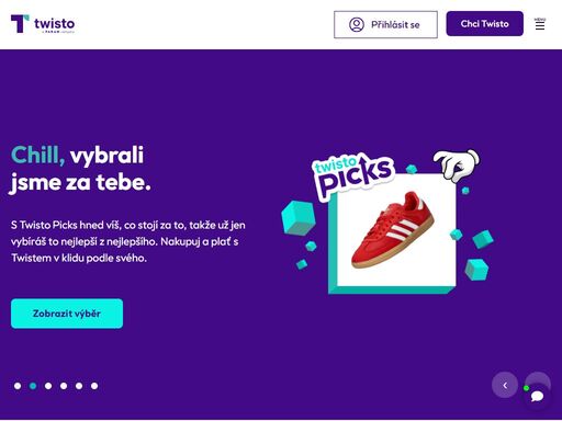 plať po svém. nakupuj a plať do 45 dnů nebo později. díky twisto appce máš všechny svoje platby, splátky a jiné služby pohromadě.