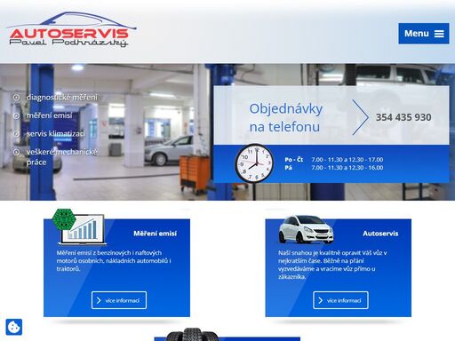 autoservis nabízí servis aut a stanici měření emisí.