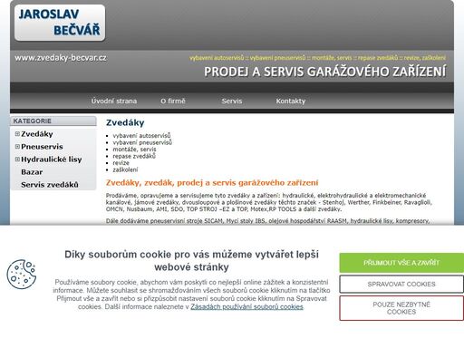 zvedáky, zvedák, prodej a servis garážového zařízení