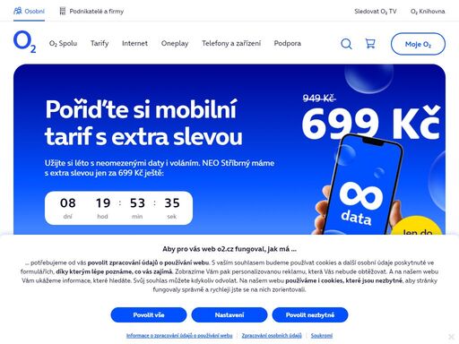 dopřejte si to nejlepší: neomezený tarif i volání, rychlý internet, oneplay nebo výhodný balíček služeb o2 spolu. vše online i aplikaci moje o2.