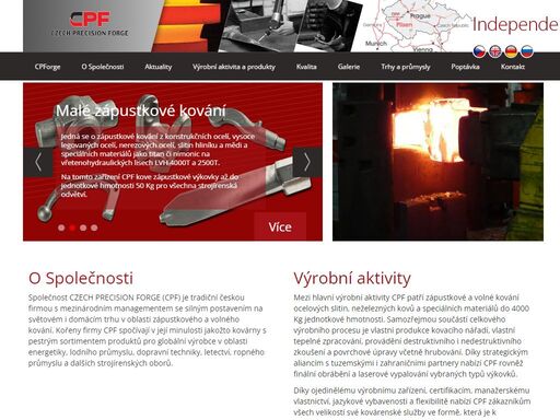cpf je česká kovárna vyrábějící volné a  zápustkové výkovky do hmotnosti 4 tun.