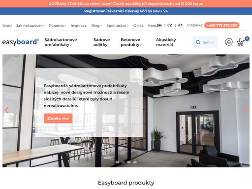 easyboard ® je moderní, frézováním upravená sádrokartonová deska. díky přesné technologii zpracování šetří na stavbě čas, materiál a hlavně peníze. elegantní výsledek je realizován jednoduše, rychle a šetří až 70% času montáže. využití easyboardu ® je na běžné, ale i náročné realizace. přefabrikáty vyrobeny s velkou přesností zaručují lepší vzhled a značnou úsporu materiálu. díky kombinaci různých úhlů a stran frézování vzniknou nové moderní tvary.