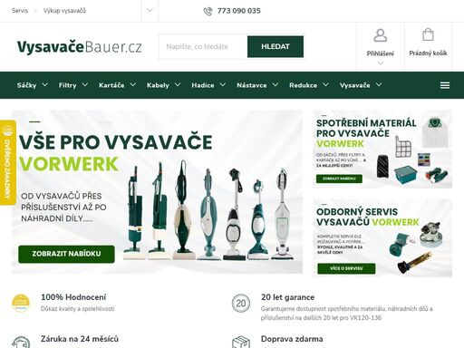 nízké ceny a vysoká kvalita! vše pro vysavače vorwerk – sáčky, filtry, kartáče, hlavice, kabely a další. repasované vysavače, pozáruční servis vysavačů, výkupy.