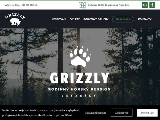 pension grizzly je postavený v dřevěném, horském stylu, vkusně zařízený ve stylu horského pensionu. blízkost nejvyšších horských partií jeseníků, lázní a lyžařských středisek praděd – ovčárna a malá morávka – karlov, činí z našeho pensionu ideální rekreační místo pro letní i zimní dovolenou.