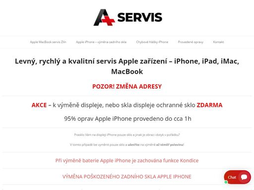 levný, rychlý a kvalitní servis apple zařízení - iphone, ipad, macbook. používáme pouze kvalitní díly. výměna baterie a displeje na počkání.