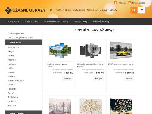 naše moderní vícedílné obrazy zútulní každý byt. nabízíme přes 5000 motivů obrazů na zeď v 10 různých velikostech.