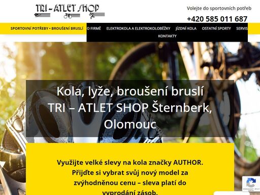 sportovní potřeby šternberk. nabízíme kola, lyže, broušení bruslí tri – atlet shop