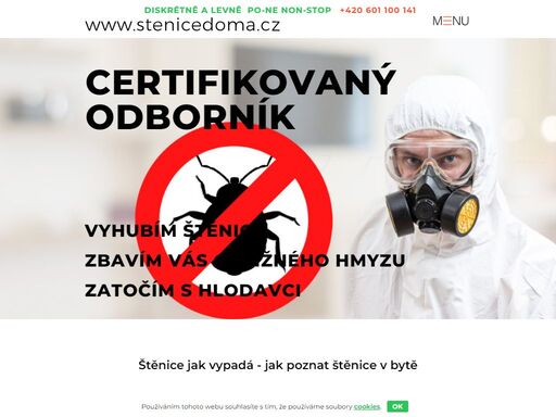 štěnice doma - deratizace a dezinsekce bytů i celých domů. hubení štěnice domácí (štěnice postelové) - ihned a se zárukou. diskrétnost samozřejmostí.