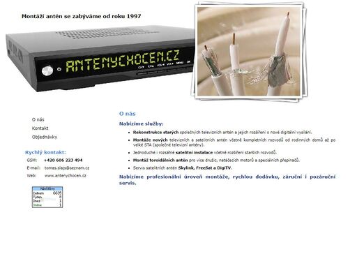 dodávka, montáž, oprava a servis anténních systémů.