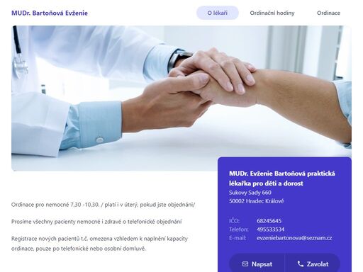 mudr. evženie bartoňová praktická lékařka pro děti a dorost - ordinace.cz - virtuální ordinace lékařů