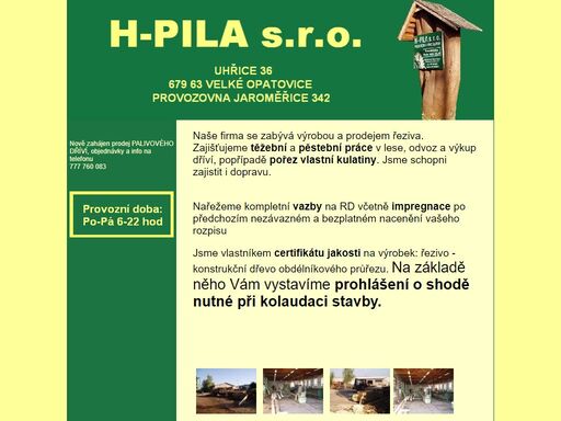 pila, práce v lese, pořez kulatiny, řezivo, impregnace, hranoly, desky, prkna, latě, fošny