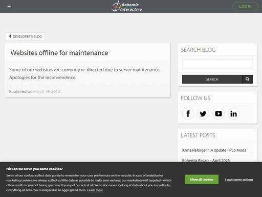 some of our websites are currently re-directed due to server maintenance. apologies for the inconvenience.