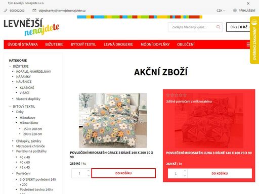 homepage, levnejsinenajdete.cz