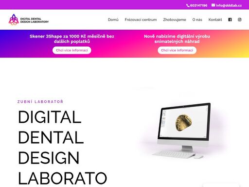 digital dental design laboratory - počítačově řízený návrh a výroba zubních náhrad. spolehlivé řešení pro vaši ordinaci