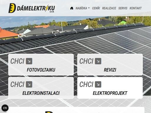 oficiální stránky firmy dámelektriku s.r.o. - vašeho dodavatele řešení fotovoltaiky a elektroinstalací.