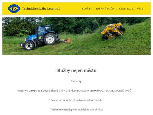 * pozor v sobotu 31.5.2025 sběrný dvůr otevřen pouze do 11:00 hod z technických důvodů