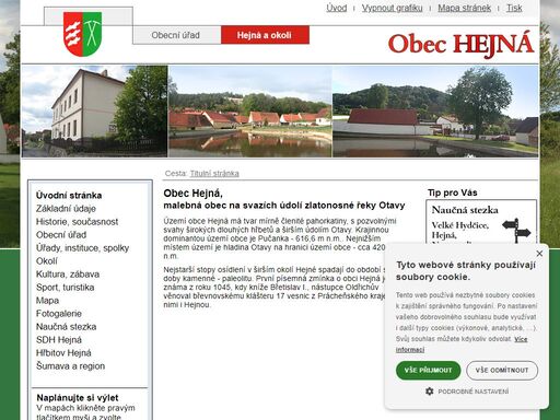 hejná - obec mezi městy horažďovice a sušice -  aktuality, sport, turistika, historie, fotogalerie,…