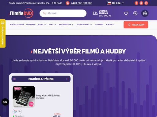 ? stovky tisíc cd, dvd a vinylů pod jednou střechou ? limitované edice, hudební merch ? téměř vše skladem k odeslání