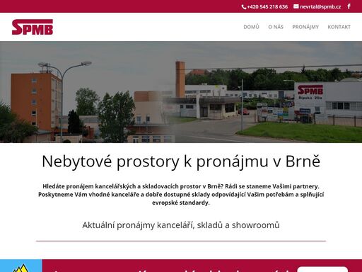 hledáte pronájem kanceláře nebo skladu? s.p.m.b. a.s. vám poskytne v brně kanceláře a dobře dostupné sklady splňující evropské standardy. vyberte si na webu.