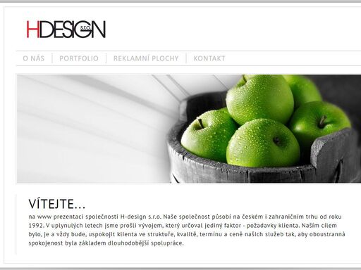 h-design je reklamní agentura poskytující služby v oblasti tvorby grafického a průmyslového designu
					produktu, corporate identity, podpory prodeje, image značky, interiérového designu, poradenství v oblasti
					public relations, tvorby reklamních strategií a kampaní ...