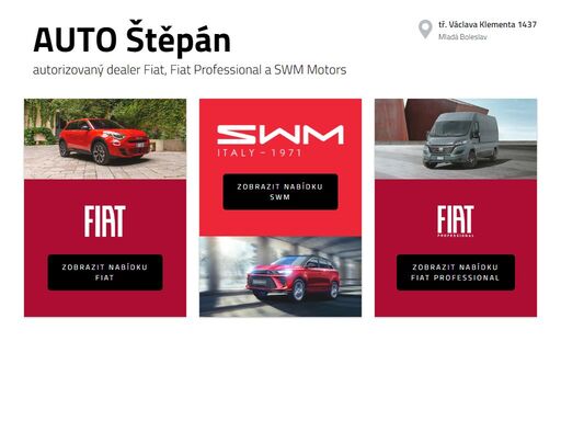 autorizovaný prodej vozů fiat a fiat professional