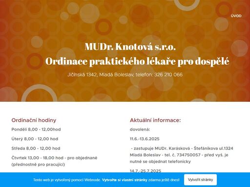 čtvrtek 13,00 - 18,00 hod - pro objednané (přednostně pro pracující)