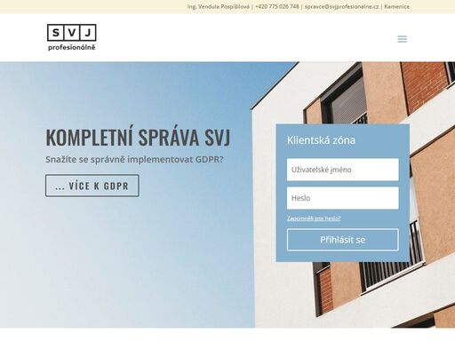 nabízím ekonomickou, administrativní a technickou správu svj profesionálně. poskytuji služby účetnictví pro svj a funkci profesionálního předsedy svj pro bytové domy v oblasti praha-východ a praha-západ.