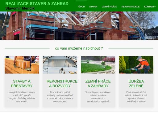 stavební firma, výstavba domů, rekonstrukce bytových jader, výkopové práce, realizace a údržba zahrad v sušici a okolí.