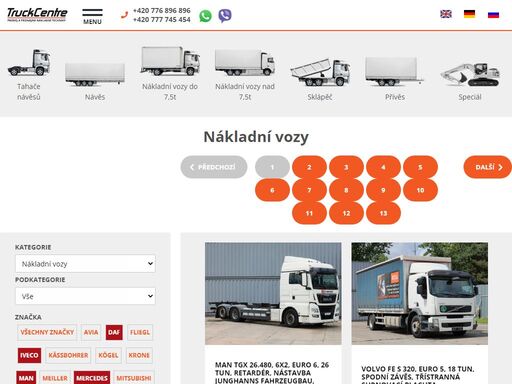 prodej a výkup nákladních aut, přívěsů a návěsů. jsme největší prodejci nákladních aut v čr.