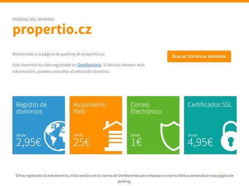 este dominio ha sido registrado por medio del agente registrador dondominio.com