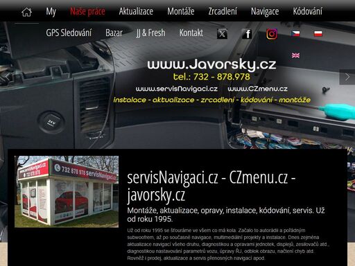 od roku 1995 se zabýváme audiotechnikou. původně autorádia, dnes navigace a multimediální systémy. mapy pro navigace. náhradní díly a příslušenství. překládáme české menu v automobilech.