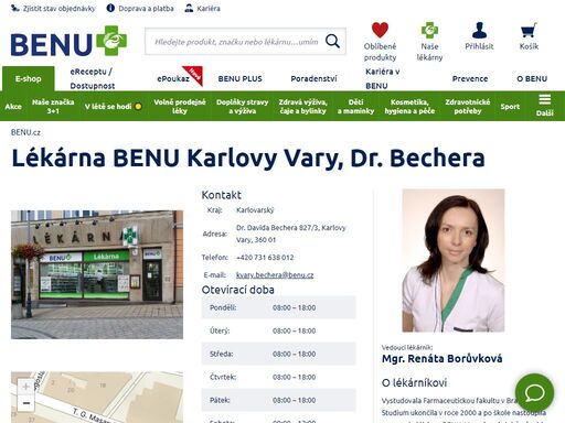 ?lékárna s rozščířeným sortimentem geriatrické a zubní péče, dětské výživy, dermokosmetiky a zdravotní obuvi. je zde také výdejní místo našeho e-shopu.?