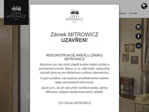 zámek mitrowicz je jedinečný, romantický a citlivě zrestaurovaný zámek z roku 1565 s neopakovatelným geniem loci. krásné místo pro svatby a ubytování