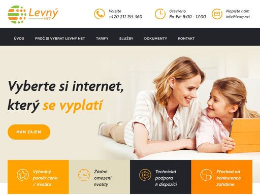 společnost levný net s.r.o. nabízí rychlé a spolehlivé připojení k internetu v lokalitě hlavní město praha a na celém území české republiky, na výběr je více tarifů.