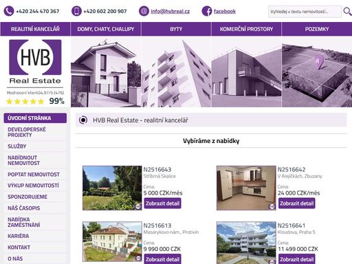 hvb real - byty, domy, rekreační objekty a pozemky na prodej a pronájem