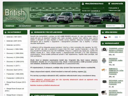 british automotive - náhradní díly na váš land rover