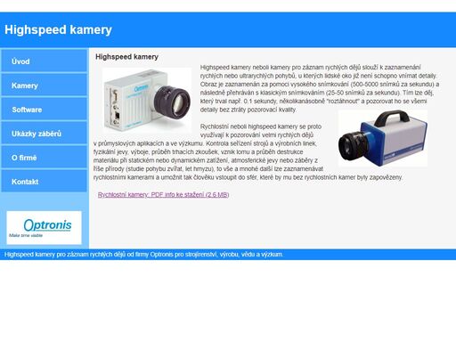 kamery pro záznam rychlých dějů, záznam rychlých dějů, rychlé děje, highspeed