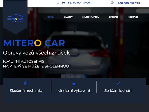 web autoservisu mitero car a.s.