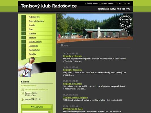 oficiální stránky tenisového klubu radošovice.