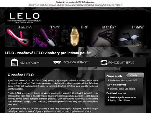 lelo je vedoucí designový výrobce značkových produktů pro intimní použití. vše skladem. rychlá expedice.