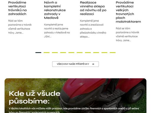 navrhujeme zahrady. realizujeme a udržujeme zahrady a firemní areály. sečeme trávu a provádíme vertikutaci. udržujeme sportovní areály.