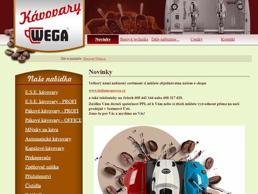 výhradní distribuce kávovarů a presovačů wega