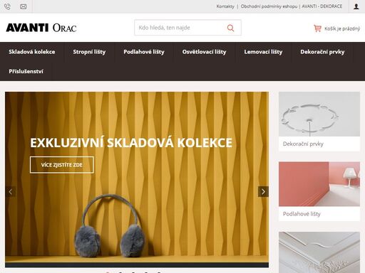 avanti dekorace dodají každému interiéru nádech luxusu. ozdobte svůj obývací pokoj nebo ložnici stropními a podlahovými lištami v robustním či klasickém stylu.
