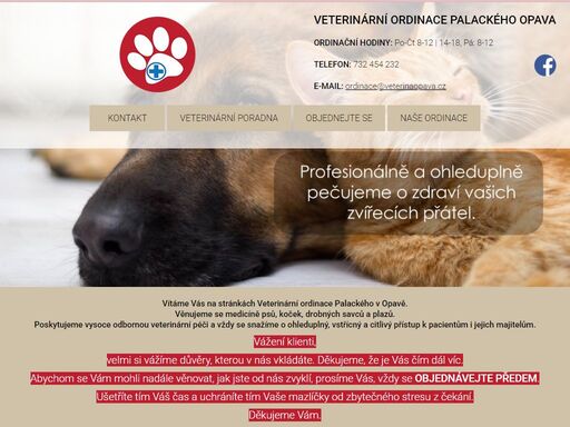 veterinární ordinace pro psy, kočky, plazy a drobné hlodavce, dermatologická poradna, šetrná inhalační anestezie, vstupní vyšetření zdarma.