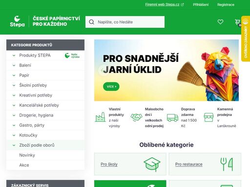 jsme český výrobce, zpracovatel a dodavatel. již přes 30 let vyrábíme produkty především z papíru se zaměřením na kancelářské, školní a výtvarné potřeby, pokladní a parkovací systémy či průmyslové použití. 
dodáváme kancelářské potřeby prostřednictvím vlastního velkoobchodu a malobochodu.
jsme také schopni pracovat…