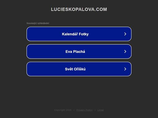 this website is for sale! lucieskopalova.com is your first and best source for all of the information you’re looking for. from general topics to more of what you would expect to find here, lucieskopalova.com has it all. we hope you find what you are searching for!