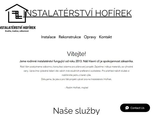 instalatérství hofírek - kompletní opravy, rekonstrukce vašeho bytu, pohotovost a individuální kalkulace zdarma.