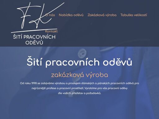 zakázková výroba pracovních oděvů - zabýváme výrobou a prodejem dámských a pánských pracovních oděvů pro nejrůznější profese a pracovní prostředí.